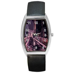 Texture Abstract Background City Barrel Style Metal Watch by Sapixe