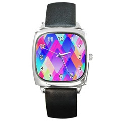 Squares Color Squares Background Square Metal Watch by Sapixe