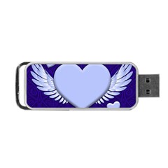 Background Texture Heart Wings Portable Usb Flash (one Side) by Sapixe