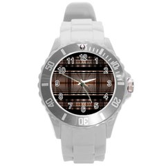  Fractal Art Design Geometry Round Plastic Sport Watch (l) by Sapixe