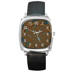 Fractal Abstract Pattern Square Metal Watch by Sapixe