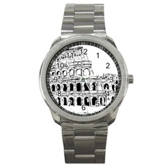 Line Art Architecture Sport Metal Watch by Sapixe