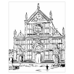 Line Art Architecture Church Italy Drawstring Bag (small) by Sapixe