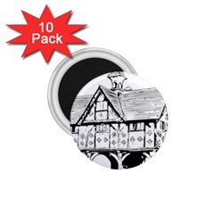 Line Art Architecture Vintage Old 1 75  Magnets (10 Pack)  by Sapixe