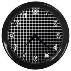 Black And White Optical Illusion Dots And Lines Wall Clocks (black) by PodArtist