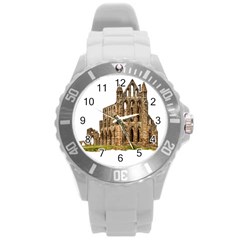 Ruin Monastery Abbey Gothic Whitby Round Plastic Sport Watch (l) by Sapixe