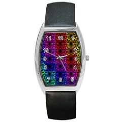 Rainbow Grid Form Abstract Barrel Style Metal Watch by Sapixe