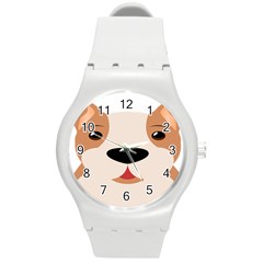 Dog Animal Boxer Family House Pet Round Plastic Sport Watch (m) by Sapixe