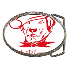 Dog Santa Hat Winter Christmas Belt Buckles by Sapixe