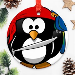 Penguin Pirate Tux Animal Bandana Ornament (round) by Sapixe