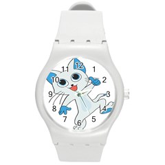 Animal Anthropomorphic Round Plastic Sport Watch (m) by Sapixe