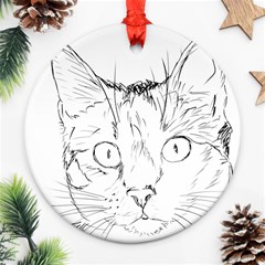 Cat Feline Animal Pet Ornament (round) by Sapixe