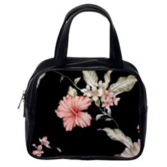 Beautiful Tropical Black Pink Florals  Classic Handbags (one Side) by flipstylezfashionsLLC