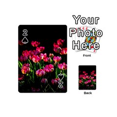 Pink Tulips Dark Background Playing Cards 54 (mini)  by FunnyCow