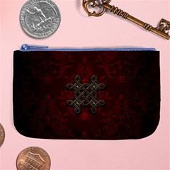 Decorative Celtic Knot On Dark Vintage Background Large Coin Purse by FantasyWorld7