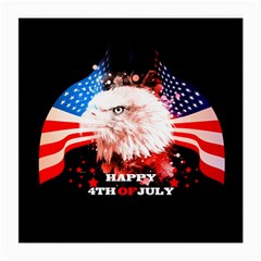 Independence Day, Eagle With Usa Flag Medium Glasses Cloth by FantasyWorld7