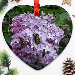 Lilac Bumble Bee Ornament (heart) by IIPhotographyAndDesigns