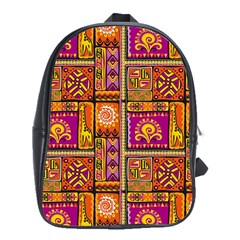 Traditional Africa Border Wallpaper Pattern Colored 3 School Bag (xl) by EDDArt