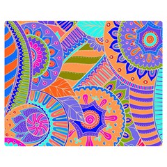 Pop Art Paisley Flowers Ornaments Multicolored 3 Double Sided Flano Blanket (medium)  by EDDArt