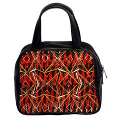 Red Triangles Zig Zags Many Layers Created By Flipstylezdesigns Classic Handbags (2 Sides) by flipstylezfashionsLLC