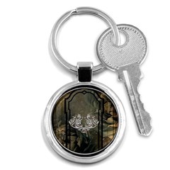 Wonderful Decorative Dragon On Vintage Background Key Chains (round)  by FantasyWorld7