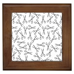 Scissors Pattern Framed Tiles by Valentinaart