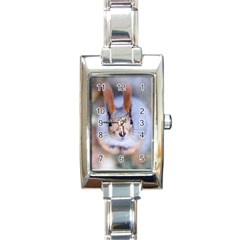 Squirrel Looks At You Rectangle Italian Charm Watch by FunnyCow