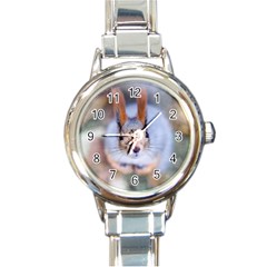 Squirrel Looks At You Round Italian Charm Watch by FunnyCow