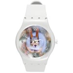 Squirrel Looks At You Round Plastic Sport Watch (M) Front