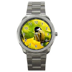 Tomtit Bird Dressed To The Season Sport Metal Watch by FunnyCow