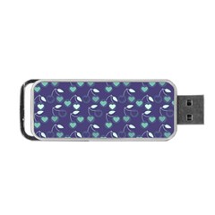 Heart Cherries Blue Portable Usb Flash (two Sides) by snowwhitegirl