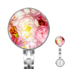 Pink Flowering Almond Flowers Stainless Steel Nurses Watch by FunnyCow