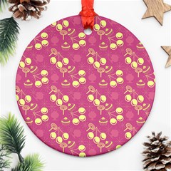 Yellow Pink Cherries Ornament (round) by snowwhitegirl