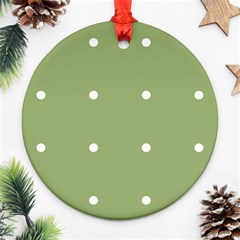 Olive Dots Ornament (round) by snowwhitegirl