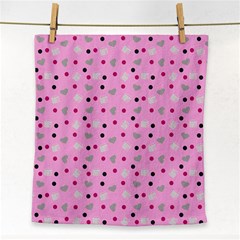 Pink Milk Hearts Face Towel by snowwhitegirl