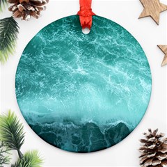 Green Ocean Splash Ornament (round) by snowwhitegirl