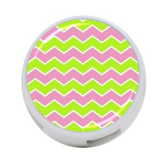 Zigzag Chevron Pattern Green Pink 4-port Usb Hub (one Side) by snowwhitegirl