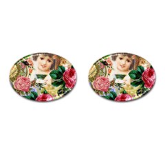 Little Girl Victorian Collage Cufflinks (oval) by snowwhitegirl