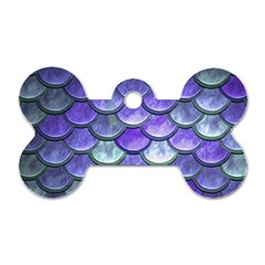 Blue Purple Mermaid Scale Dog Tag Bone (two Sides) by snowwhitegirl