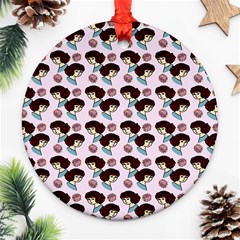 Redhead Girl Pink Ornament (round) by snowwhitegirl