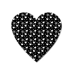 Hearts And Star Dot Black Heart Magnet by snowwhitegirl