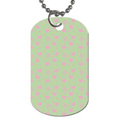 Hearts And Star Dot Green Dog Tag (one Side) by snowwhitegirl