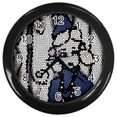 Pixie Girl Stained Glass Wall Clock (black) by snowwhitegirl