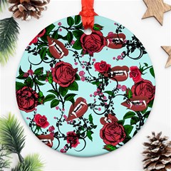 Light Blue Rose Vampire Ornament (round) by snowwhitegirl