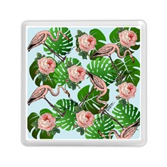 Flamingo Floral Blue Memory Card Reader (square) by snowwhitegirl