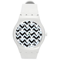 Blue Teapot Chevron Round Plastic Sport Watch (m) by snowwhitegirl