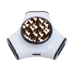 Brown Deer Pattern 3-port Usb Hub by snowwhitegirl