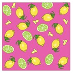 Lemons And Limes Pink Large Satin Scarf (Square) Front