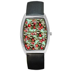 Fruit Branches Green Barrel Style Metal Watch by snowwhitegirl