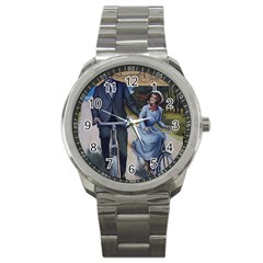 Couple On Bicycle Sport Metal Watch by vintage2030